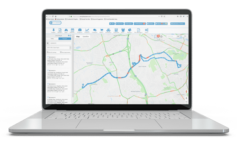 Personal Tracking System accurately calculates the time your technicians take to get to work as well as the time spent completing a project